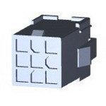 9-Position Rectangular Connector Housing, 4.14mm, Receptacle, Black