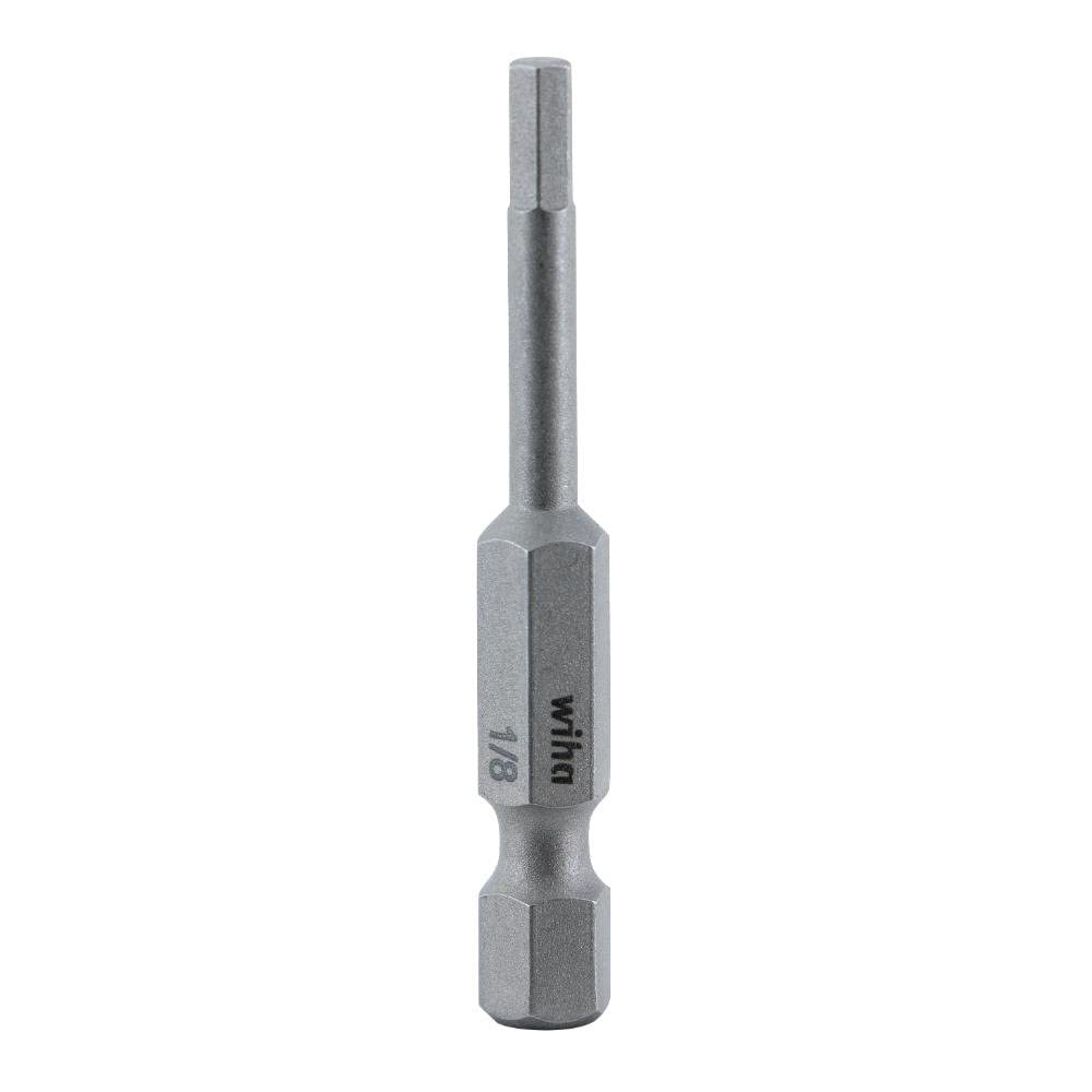 1/8In. Hex Inch Power Bit, 1/4In. Hex Dr - BIT HEX 1/8" 1.97" 1=10 PK