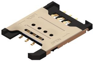 Mini SIM Card Connector with Hinged Cover