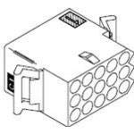 Straight Nylon Socket Housing - 5.03 mm Hole Center to Center, 15 Contacts