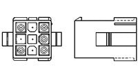 9-Position Rectangular Connector Housing, 4.14mm, Receptacle, Black