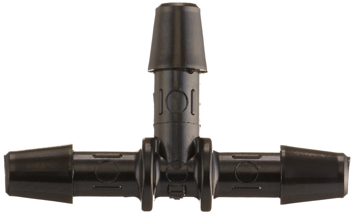 Black Nylon Tee Fitting for 3/16" Barb Size