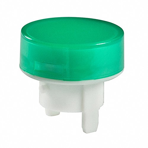 Green and White Polycarbonate Round Pushbutton Switch Cap