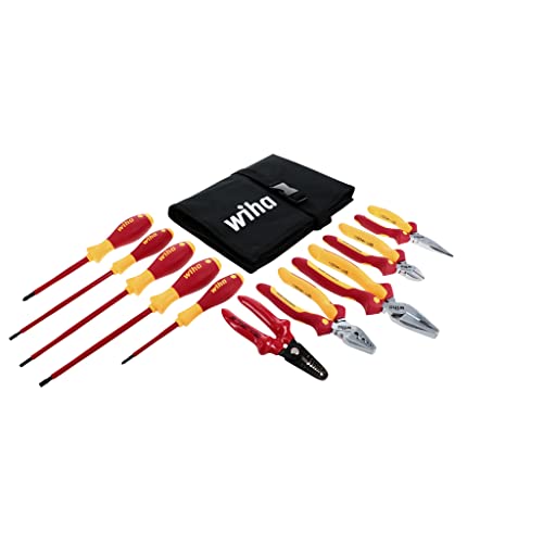 Insulated Tool Kit - 10-Piece Pliers/Cutters/Drivers Pouch Set