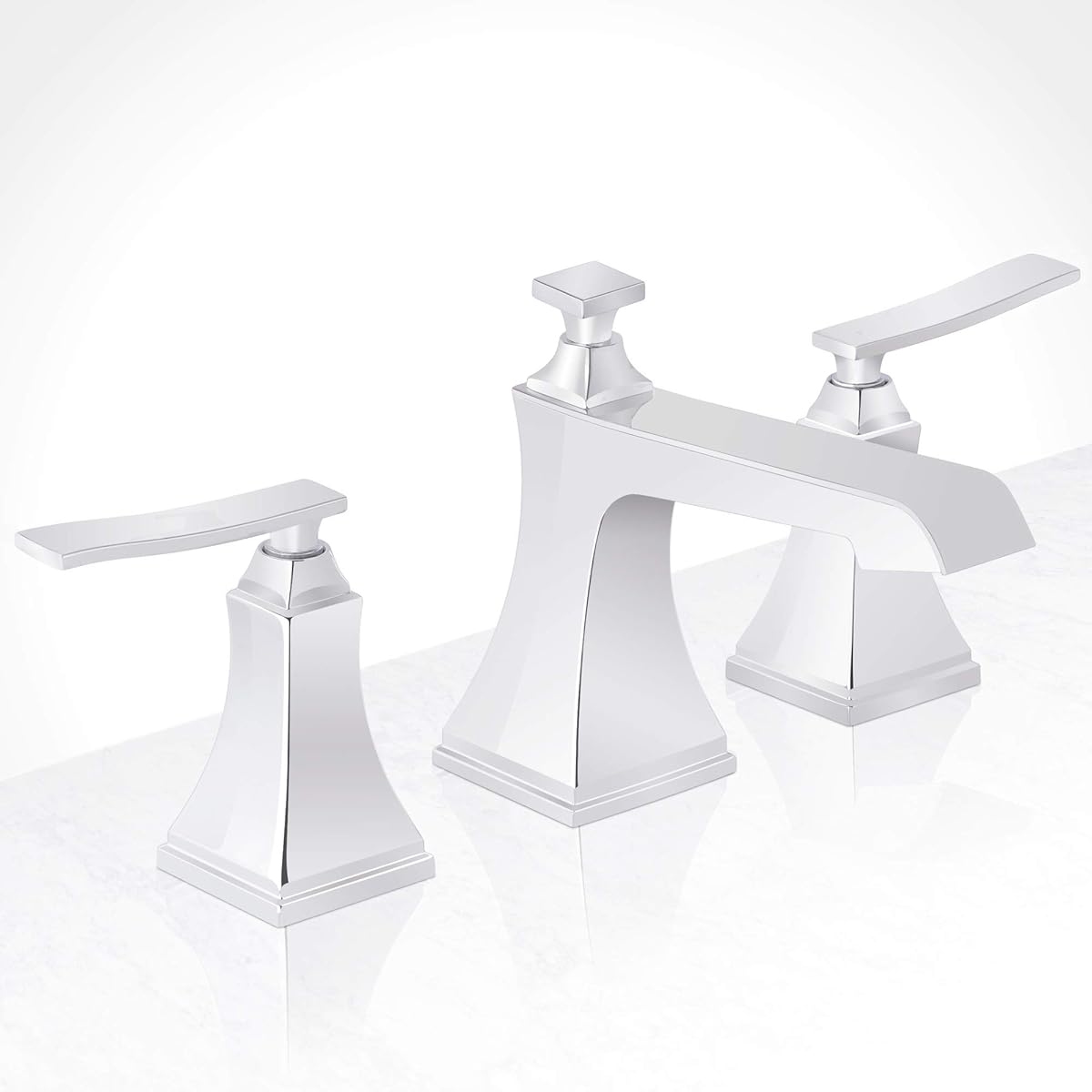 Widespread Manual Bathroom Faucet - Polished Chrome