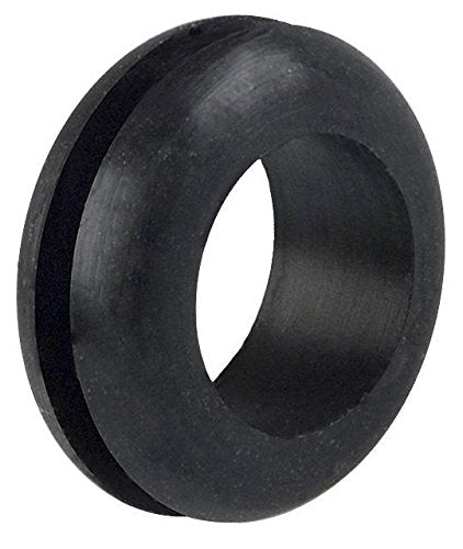 Black Rubber Grommet for Cable Management - 12.7mm Panel Cutout