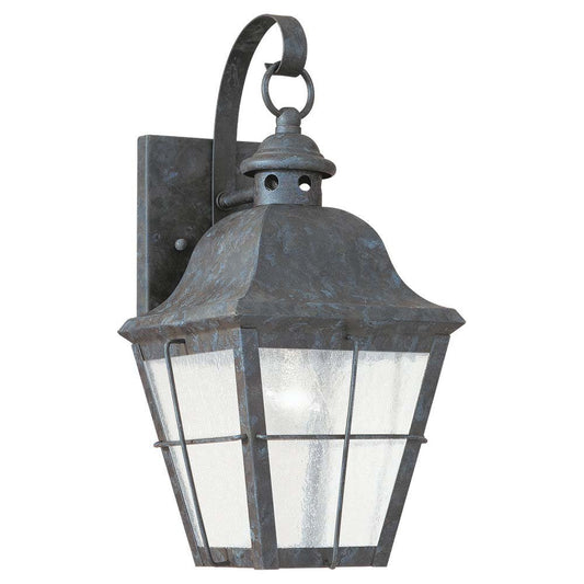 One Light Outdoor Wall Lantern Oxidized Bronze - Clear Seeded Glass - No Light Kit