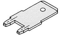 Male Tab Terminal for PCB - 6.35mm x 0.81mm - Brass with Tin Plating - Straight Angle