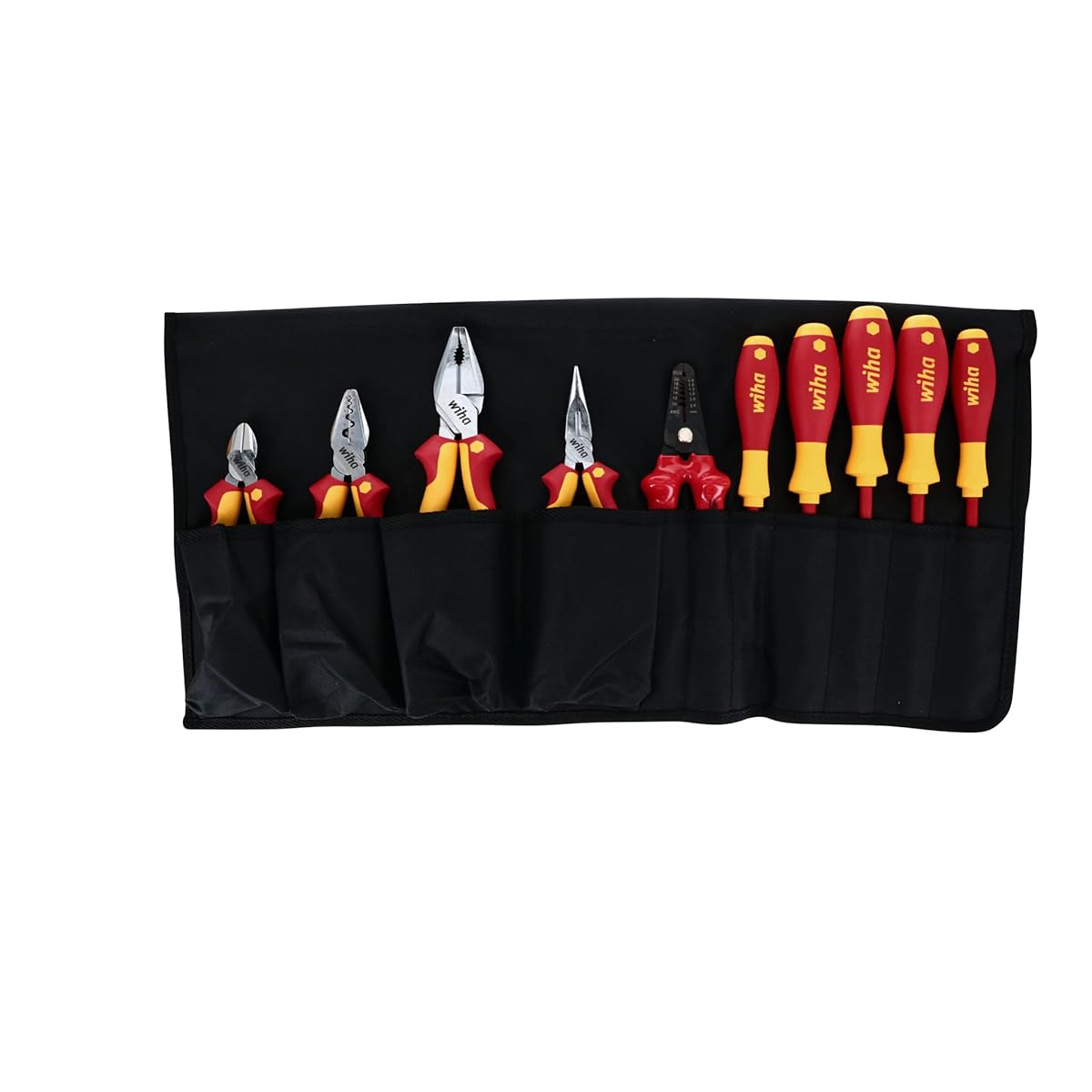 Insulated Tool Kit - 10-Piece Pliers/Cutters/Drivers Pouch Set