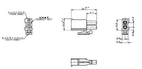 Wire-to-Wire Plug Housing - 2 Positions - 4.2mm Pitch - Polyamide - Operating Temperature Range -20 to +105°C