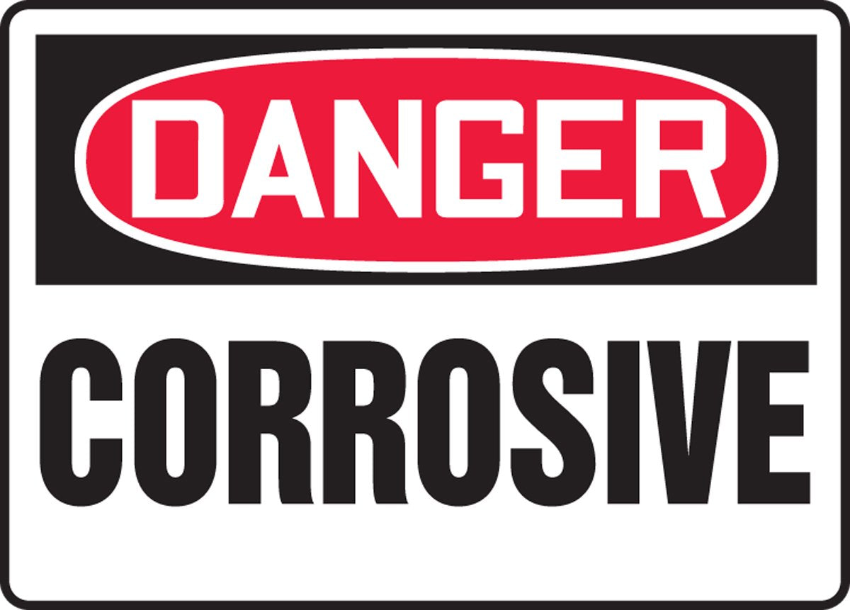 Corrosive Danger Sign - 10" x 7"