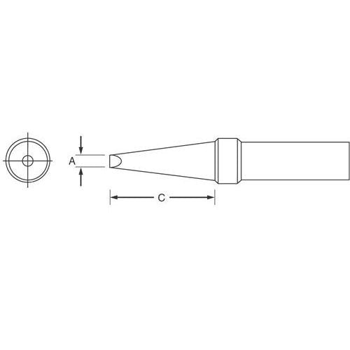 .187Inx.032Inx.625In Et Sgl Flat Soldering Tip