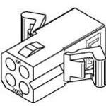 Socket Housing - Natural, Straight Angle, 4 Contacts