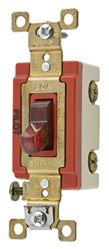 Toggle Switch with Pilot Light Industrial Grade Red 120V AC 20A