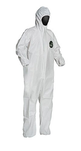 Hooded Disposable Coveralls - White, Medium