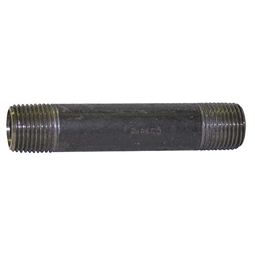 Black Pipe Nipple 1/2in x 11in Threaded on Both Ends