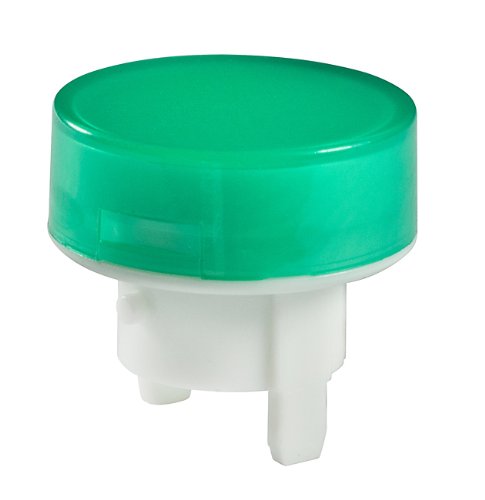 Green and White Polycarbonate Round Pushbutton Switch Cap