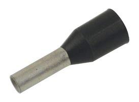 Black Insulated Ferrule for 16 AWG Wires, 3.4 mm ID x 4 mm OD, 12 mm Length