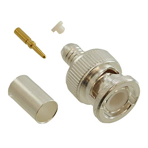 BNC Plug Connector 50 Ohm Crimp, Male Straight