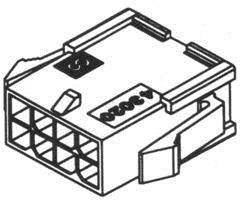 Square Connector for Cable Connection - Micro-Fit 3.0 - 6 Contacts - Black