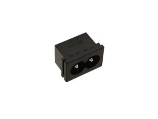 Black Flanged Inlet Power Entry Module - 250V, 2.5A