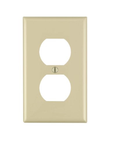 1-Gang Duplex Receptacle Wall Plate - Ivory