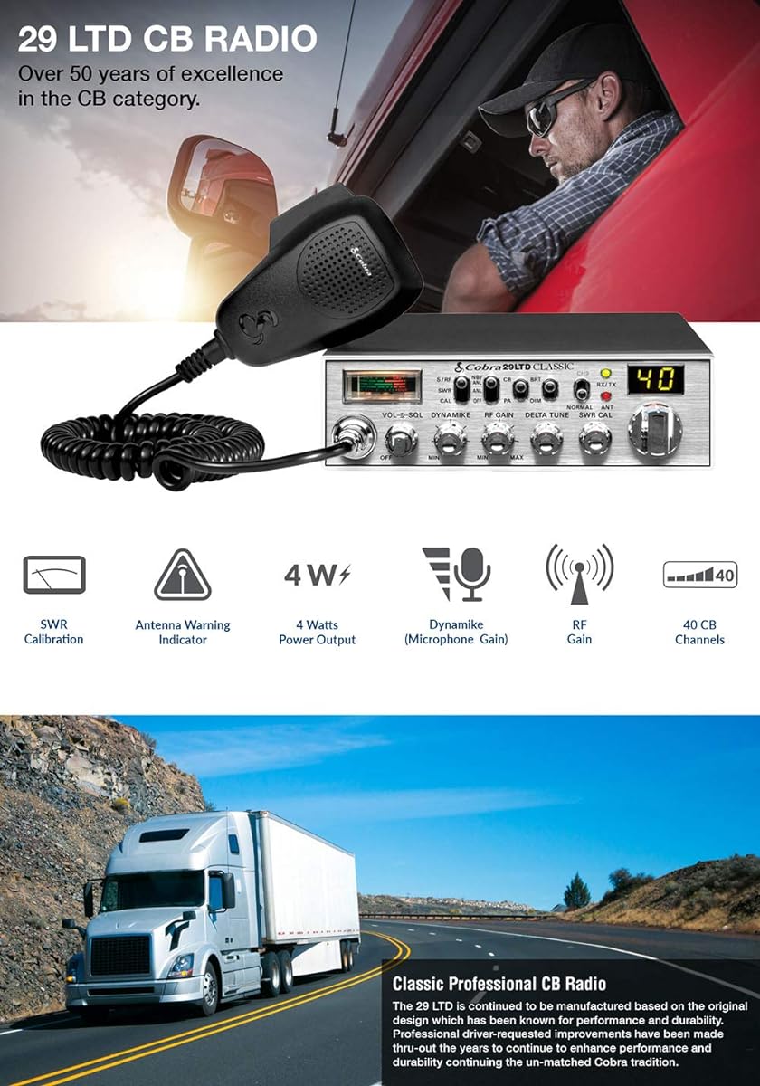 CB Radio - 40 Channel, 4W Power Output, Green