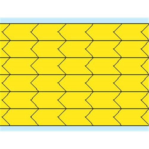 Die-Cut Inspection Arrow Label - Yellow Vinyl Cloth - 3/8 inch Width - 280 Labels