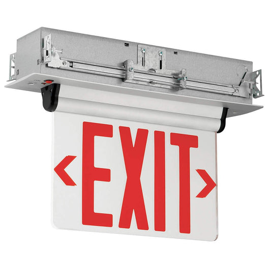Hubbell Lighting LED Edge-Lit Exit Sign - Double Face, Brushed Aluminum Housing
