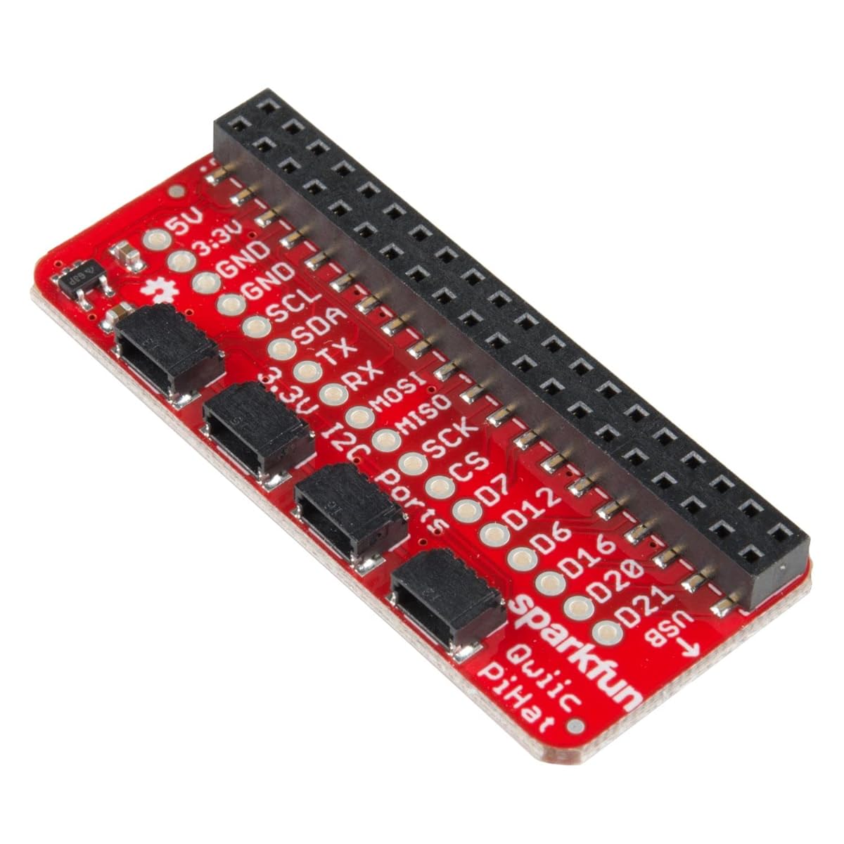 Qwiic to Raspberry Pi Adapter Module - 4 Channels, JST Connector