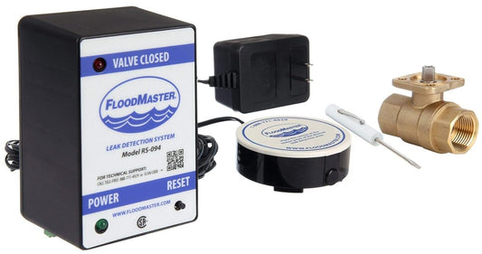 Water Heater Leak Detection and Alarm Shutoff System - 3/4 inch - NPT - Brass - ABS