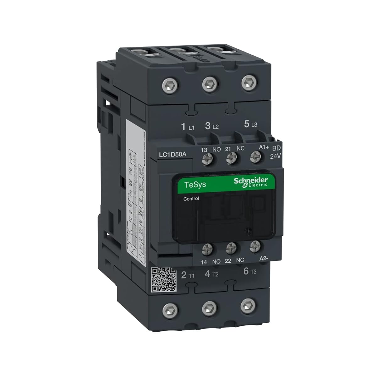 TeSys D IEC Magnetic Contactor - 50A, 24V, 3-Pole, DIN Rail Mount, NO x3 Contacts