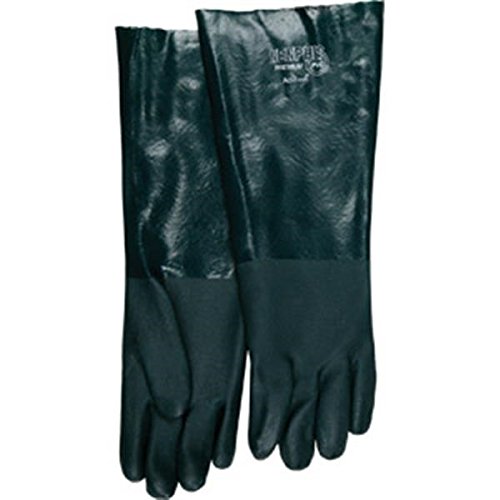 Chemical Resistant Gloves - Green PVC - 18" Length - Size L