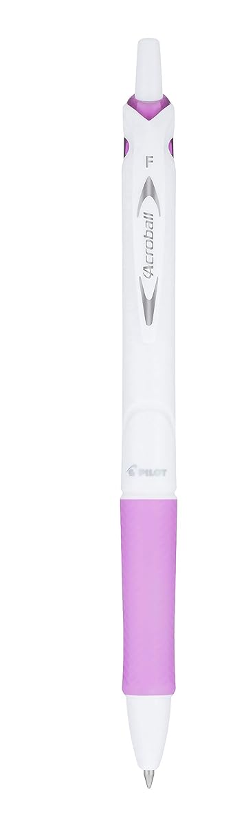 Retractable Ballpoint Pen - White/Purple Barrel, Black Ink