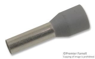 Gray Insulated Bootlace Ferrule - 216 Series - Crimped Terminal for Cable Mounting