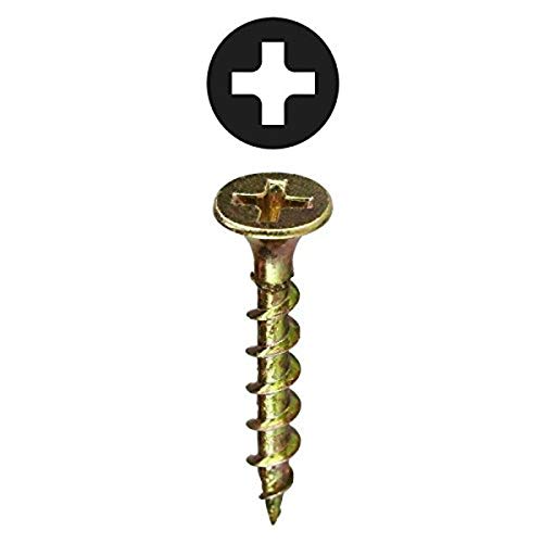 #6 Drywall Screw - 1-1/4 in Length - Carbon Steel - Zinc & Yellow Finish