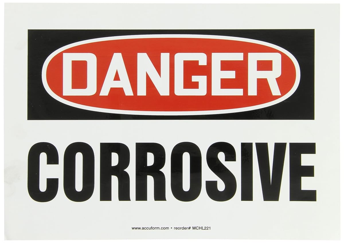 Corrosive Danger Sign - 10" x 7"