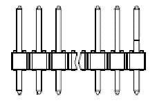 Black Male Pin Header Connector, 2.54mm Pitch, 6 Positions