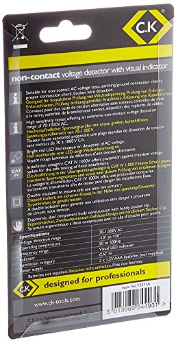 Non-Contact Voltage Tester - LED Indicators - Battery Operated