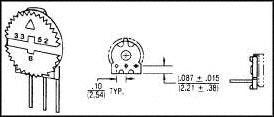 Thumbwheel Potentiometer 50K Ohm 0.5W