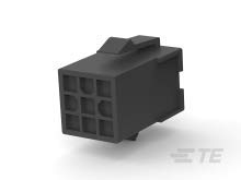 9-Position Rectangular Connector Housing, 4.14mm, Receptacle, Black