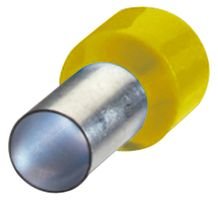 Yellow Insulated Bootlace Ferrule - Crimped for Cable