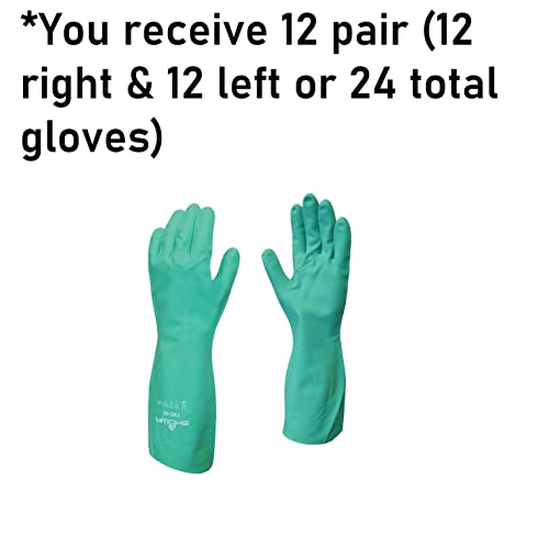 Chem & Liquid Gloves - Green, Size 7, 13-Inch Nitrile Chemical Resistant Gloves