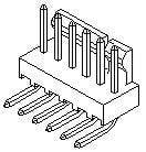 KK Wire-to-Board PCB Header - 6 Contacts, 2.54mm Pitch