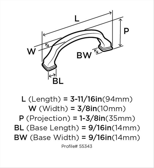 Golden Champagne Appliance Pull - Traditional Style - Satin Nickel Finish