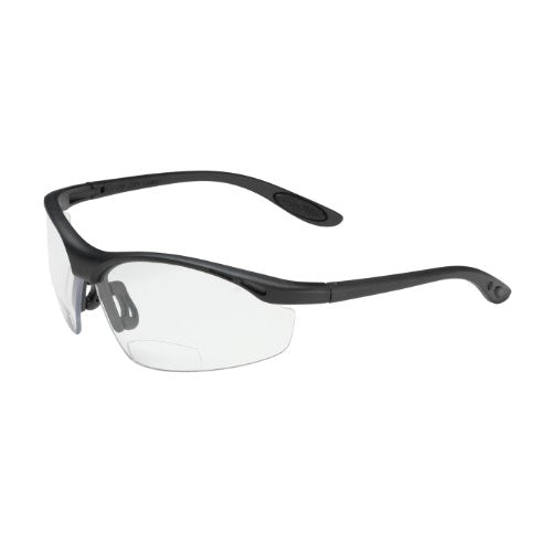 Semi-Rimless Magnifying Reading Safety Glasses Black Frame Clear Lens +1.50 Diopter