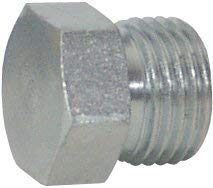 1-3/16"-12 Male Flat Face Plug - Zinc Plated Steel