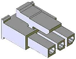 Black Receptacle Housing for Wire Housings - 3 Positions, 3.00mm Pitch, 5A, 600V