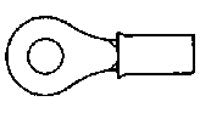 Insulated Copper Ring Terminal - #8 Stud, 16 AWG Wire Size