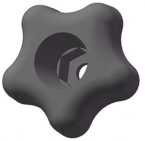 Black Plastic Snap Lock Star Hand Knob with Hex Hole